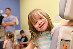Smiling girl in doctor's office.