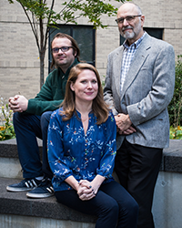 A photo of Matthew Weirauch, PhD, Leah Kottyan, PhD, and John Harley, MD, PhD.