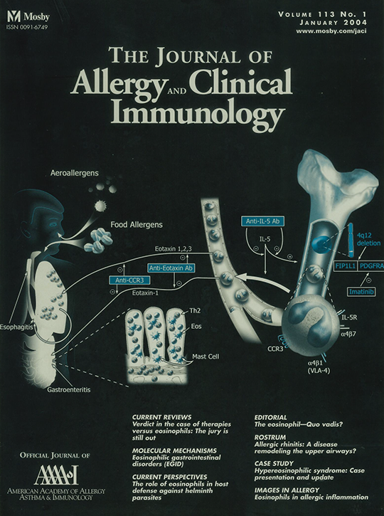 Journal of Allergy and Clinical Immunology January 2004 journal cover.
