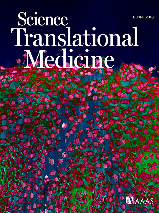 Science Translational Medicine June 2018 journal cover.